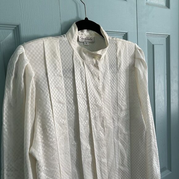 San Andre Vintage Button Up Blouse Small Castle Edwardian Pirate Bishop Sleeve - Picture 2 of 12